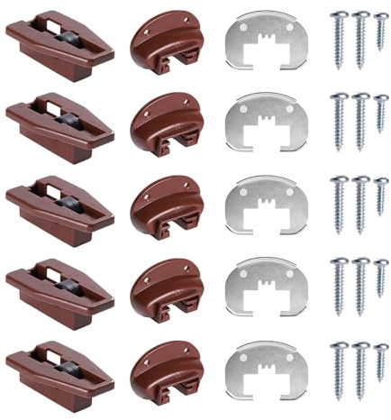 YUPEIUKLI Juego de 5 guías y correderas para cajones, Resistentes y duraderas, con Soporte metálico y Tornillos. Ideales para Sistemas de cajones de mesitas de Noche.