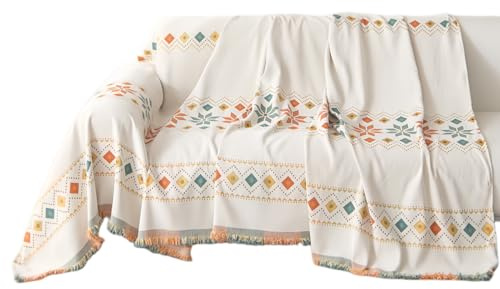 Cubresofá Boho - 300x180 cm Reversible Protectora de Muebles | Cubresofá Decorativo,Para Inquilinos Dueños De Perros Propietarios Sala De Estar Dormitorio Despacho Oficina Hogar Hotel Estudio