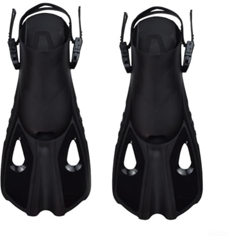 Aletas profesionales para esnórquel para adultos, diseño ajustable y silicona cómoda para mejorar las actividades acuáticas (L/XL negro)