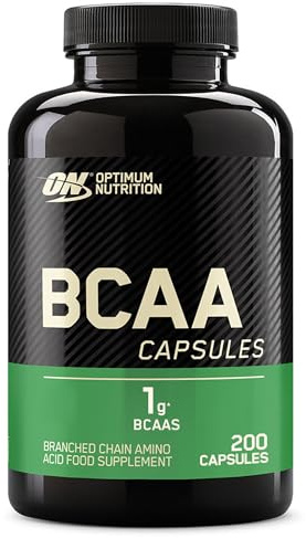 Optimum Nutrition BCAA Capsules, Amino Acids Tablets, 1000 mg of Essential Amino Acids BCAAs with L-Leucine, L-Isoleucine and L-Valine, Unflavoured, BCAA Supplements, 100 Servings, 200 Capsules