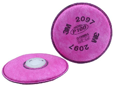 3M Particulate Filter 2097/07184(AAD), P100 Respiratory Protection with Nuisance Level Organic Vapor Relief - 1 Pair