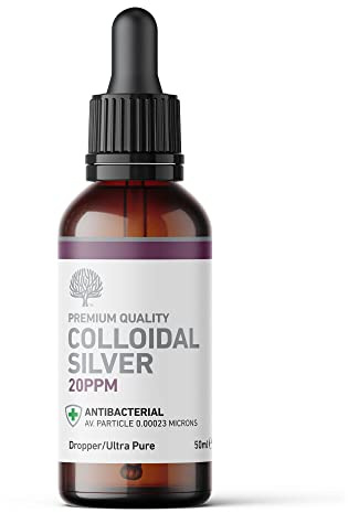 Nature’s Greatest Secret Antibacterial Colloidal Silver 20ppm Dropper Bottle 50ml | Crystal-Clear Ionic | pH 9.0 | Natural & Vegan