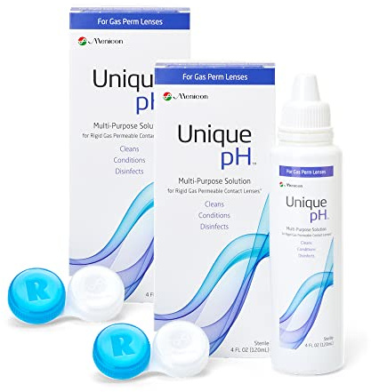 Menicon Unique pH Multi-Purpose Contact Solution + RGP Lens Case, 4 Fl Oz (Pack of 2)
