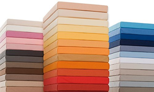 Formesse Bella Gracia Jersey-Spannbetttuch, 97 % Baumwolle, 3 % Elasthan, Puderfarben, 180 x 200 cm - 200 x 220 cm