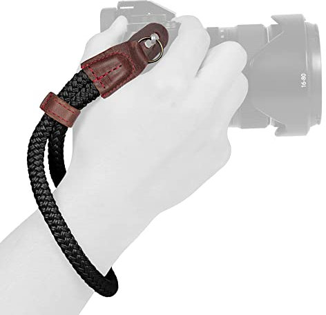 MegaGear MG939 Baumwollkamera Handgelenkschlaufe Komfortpolsterung, Sicherheit für alle Kamera |Klein 23cm/9inc| (schwarz)