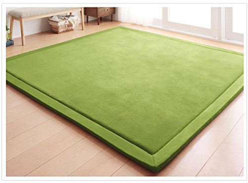 Fancytan Teppich Für Kinderzimmer, Krabbelmatte, Kinder Spielmatte Weich Teppiche Tatami for Schlafzimmer, Wohnzimmer, Klassenzimmer, Hellgrün, 150 x 200 cm