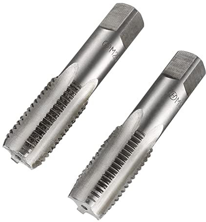 sourcing map Metrischer Handgewindebohrer M24 Gewinde 3 Teilung 4 gerade Rillen H2 Legierung Werkzeugstahl 1 Paar