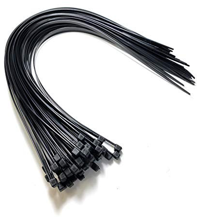 On1Shelf Cable Ties Black 450mm x 4.8mm - 50-Pack Heavy Duty Long Black Cable Ties - 17.7-Inch Nylon Zip Ties - Strong Nylon Fasteners for Industrial and Home Use