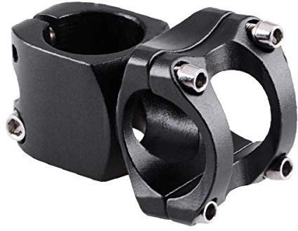 Azarxis Potence VTT Courte en Alliage d'Aluminium 25,4 mm 31,8 mm Potence de Guidon Légère pour Vélo de Route Montagne BMX Montage Facile (02 Noir - 25,4 x 32 mm)