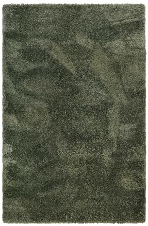 Wecon Home Kuschelig weicher Esprit Hochflor Teppich, bestens geeignet fürs Wohnzimmer, Schlafzimmer, Kinderzimmer und Flur Yogi (120 x 170 cm, grün)