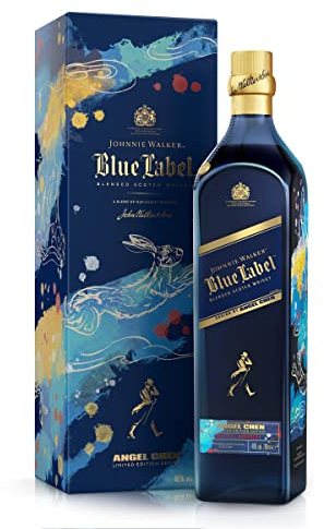 Johnnie Walker Blue Label | Chinese New Year - Year of the Rabbit 2022 | Blended Scotch Whisky | Limitierte Edition | Illustrationen von Mode-Designerin Angel Chen | 40% vol | 700 ml Einzelflasche |