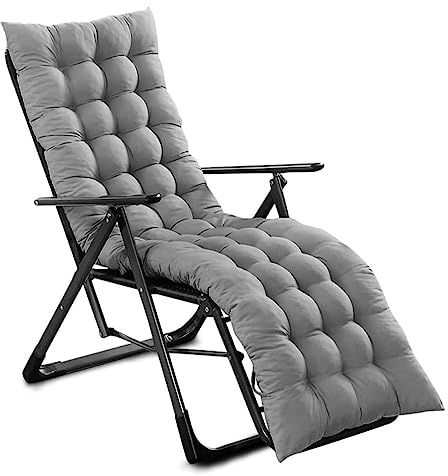 Coussin De Chaise Longue Bain De Soleil/Jardin,Chaise Longue Coussin Transat Jardin Exterieur Antidérapante Avec Couvre-Chef,Épaississante Coussin Transat Épais Pour Fauteuil Relax Lounge(1#,48*150cm)
