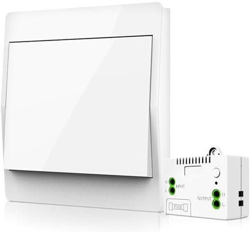 Vegena Interrupteur D'Éclairage, Kit Interrupteur Sans Fil Interrupteur Mural Sans Fil Sans Pile Set D'interrupteurs Sans Fil Avec Récepteur, Portée Intérieure Sans Fil 50m, Émetteur De Plaque Murale