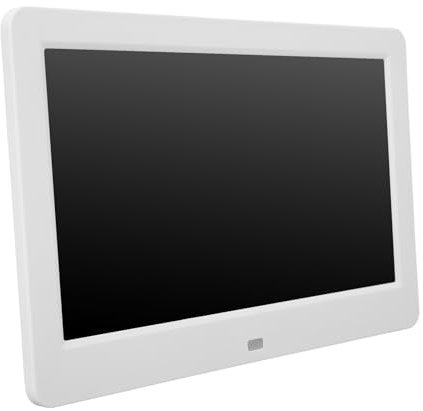 10,2 Zoll Digitaler Wecker, WIFI Digitaluhr mit Desktop-Ständer, Seniorenuhr sagt das Wetter voraus, unterstützt Foto, Musik, Video-Upload, Einstellbare 5 Sätze von Alarmen, Weiß (UK)