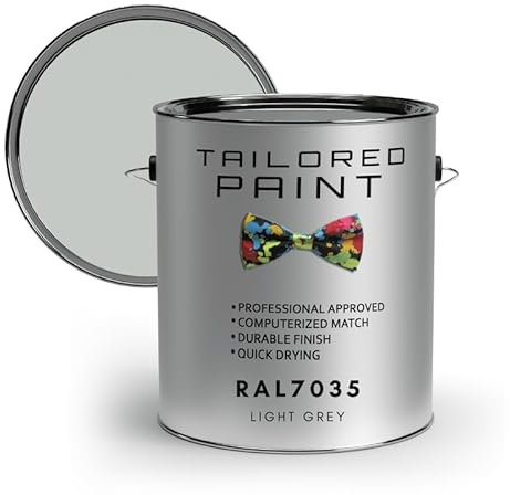 Tailored Paint uPVC Window & Door 1K Paint Brush or Spray On - Matt Finish - RAL7035, Light Grey - 250ml Tin