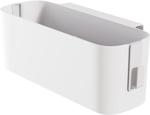 Yitobici Organizer da comodino sospeso, cestini sospesi con 2 ganci rimovibili, resistente per comodino, camera da letto, famiglia e ufficio. Bianco.