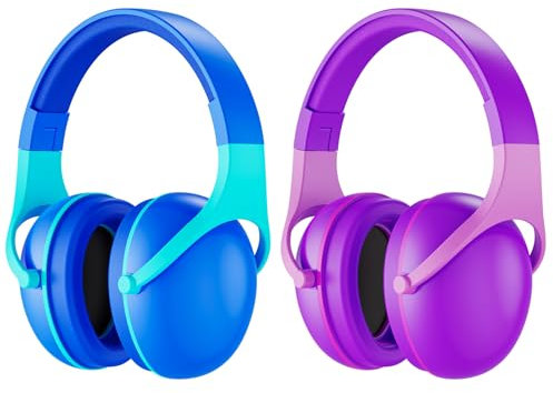 ProCase 2 Casque Anti Bruit Enfant, Casque Pliable Réglable Confortable, avec Une Atténuation de SNR 32dB, pour Enfant de 2 Ans à 8 Ans -Indigo Violet