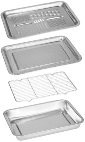 PAMINGONO Stainless Steel Plate Multipurpose Draining Board for Kitchen Wash Rice Sieve Fine Mesh