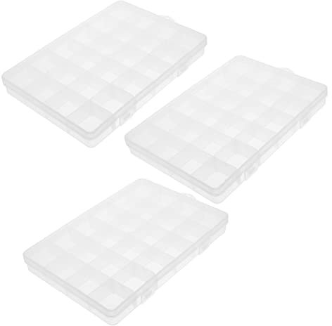 VANZACK 3stücke Teiliges Transparenter Organizer Für Angelzubehör Mit Fächern Praktische Aufbewahrung Für Kleine Zubehör Und Schmuck Leicht Und Bruchsicher Für Angler