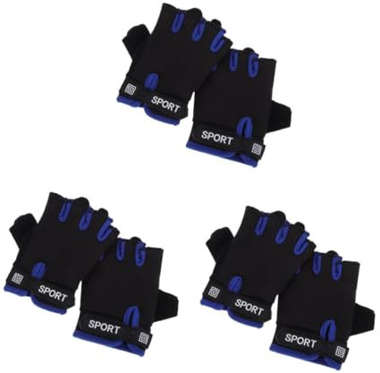 BESPORTBLE 3 Paare Halbfingerhandschuhe Für Roller Skate-Handschuhe Mädchen Kletterhandschuhe Fahrradhandschuhe Damen Sporthandschuhe Halbfinger Fahrradhandschuhe Segelhandschuhe Nylon