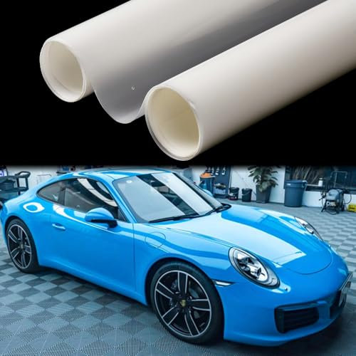 JSCARLIFE Clear High Gloss TPU Car Protection Film,Self Healing Scratchable & Stretchable Invisible Car Wrap Repair Film Waterproof Wrap Roll Without Bubble for Cars (152CM*20CM)