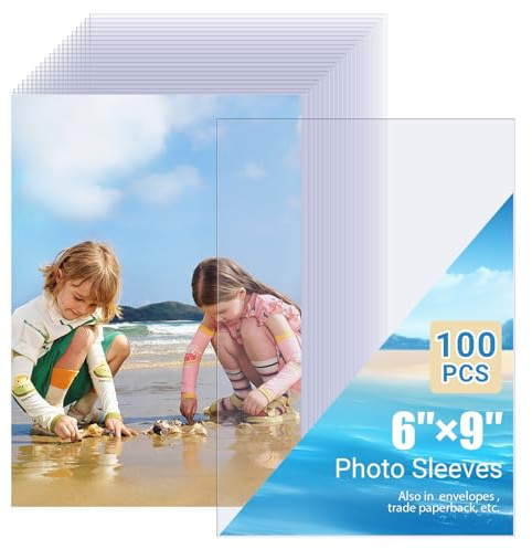 6x9 Photo Sleeves (100 ct) – Top Loading Clear Plastic Sleeve – Acid Free, No PVC – Soft Sheet Protectors for Photos, Jumbo Card Sleeves – Fits Albums, Storage & Magazine Protectors for Collectors