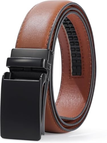 Coubeau Ceinture Enfant Garçon en Cuir pour Adolescent Garçon Ceinture à Cliquet Facile à Glisser