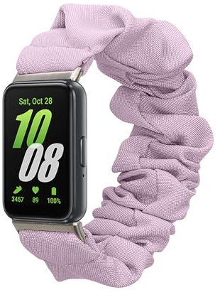 kwmobile Ersatz Armband kompatibel mit Samsung Galaxy Fit 3 - Smartwatch Scrunchie Haargummi Design Violett - Innenmaße 14-19 cm