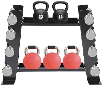 Fyssnn Hantelställ och hanteltorn upp till 150 kg – hantelställ för hantlar, kettlebells – multifunktionellt hantelstativ för hem, gym, gym och yoga