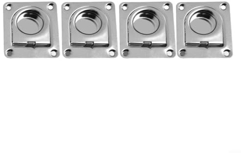 BlesConi Anelli a D resistenti in acciaio inox 304 per montaggio a incasso, 4 pezzi, ancoraggi per barche, rimorchi, camion, letti