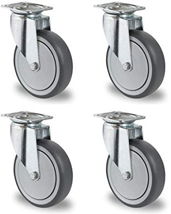 Rollensatz 4 Lenkrollen 125 mm Thermoplastisches Gummi Apparaterolle