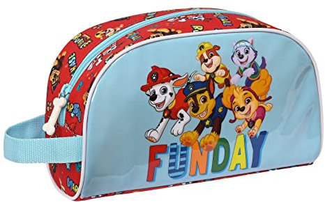 PAW PATROL Funday - Neceser Grande Niño, Neceser Infantil, Adaptable a Carro, Ideal para Niños de 5 a 14 Años, Cómodo y Versátil, Calidad y Resistencia, 26x16x9 cm, Color Rojo y azul claro