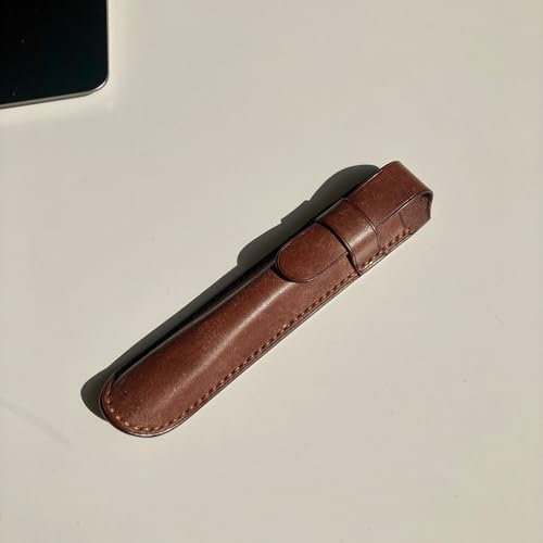 Ein Etui für Montblanc Stifte aus echtem Leder Füllfederhalter Kuli Etui Leder Stifteetui Für 1 Stift Stiftetui mit Klappe Personalisiertes leder Etui (Mocca Art Maya)