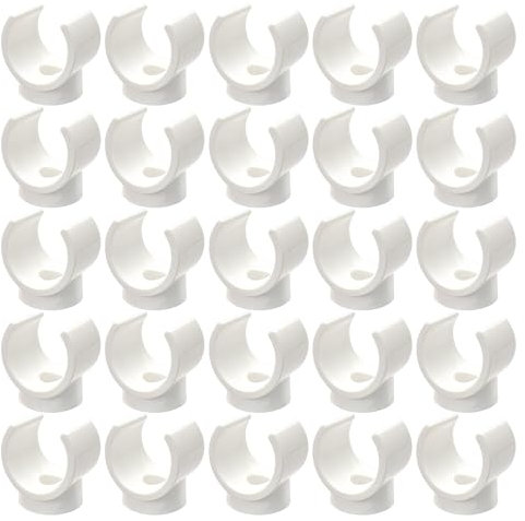 25 abrazaderas para tubos de agua, abrazaderas de plástico, abrazaderas de fijación de tubos, abrazaderas en forma de U, soportes para mangueras, accesorios para tuberías, abrazaderas de soporte para