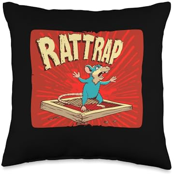 Funny looking Rat Trap Costume Throw Pillow