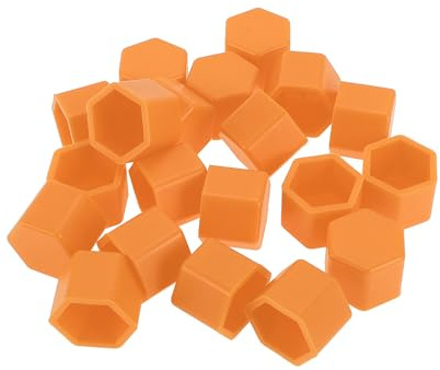 Partuto 20 st hjulmutter bult fälgar däckmutter skruvar skydd silikonmutter orange 2,5 x 21 x 20,6 mm