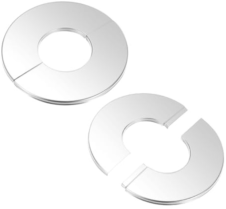 M METERXITY 2-Pack Flangia A Parete Divisa, Con Diametro Esterno 1.6 Pollici/40mm 304 Acciaio Inossidabile Piastra Scudetto Rotonda Copertura Idraulica Autoadesiva Dell'Acqua/Rubinetti