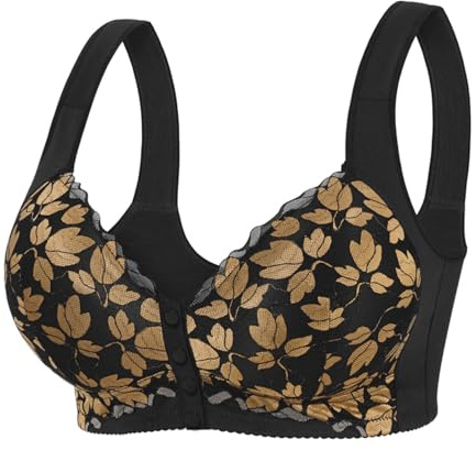 Generisch Bustier sans armatures Soutien-gorge en dentelle avec boutonnière devant Bikini Femme, Noir , 125E