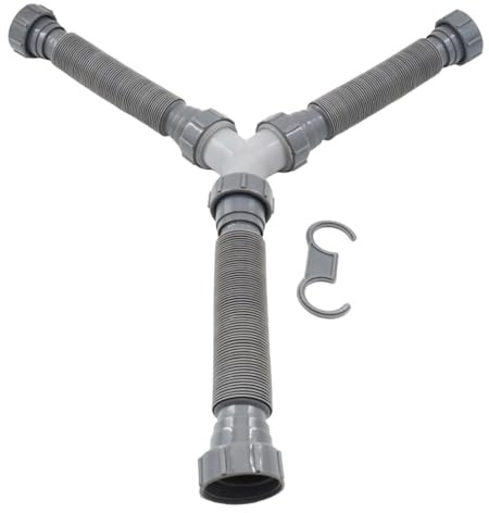 Generic Tubo de Desagüe para Fregadero Doble Tipo Y de Vías, Flexible para Accesorios de Cocina
