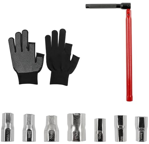 Anhoer 10 chiavi per rubinetto, set di chiavi per rubinetto, accessori per rubinetto, 8 – 17 mm, chiavi a bussola per rubinetto, installazione sanitaria