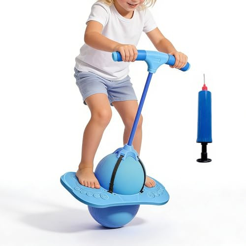 zjhukfmc Pelota saltarina para niños,Juguete de Equilibrio y Rebote con asa,Pelota Rebotadora Infantil para Exterior | para Adultos, niños, Yoga, Interior, Exterior, Preescolar, jardín de Infancia,