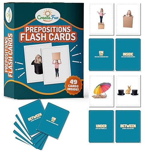 49 Preposition Vocabulary Builder Flash Cards Vol 1 Includes 7 Picture Card Prepositions with 5 Sequencing Learning Games for Kids, Parents, Teachers, ESL, Speech Therapy, Autism, ABA and Homeschool