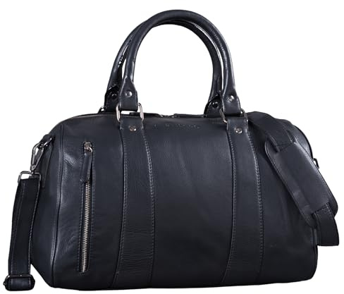STILORD Keanu Leder Weekender Herren kleine Vintage Reisetasche zum Umhängen Handgepäck Reisegepäck in Kabinengröße echtes Rindsleder Farbe:schwarz