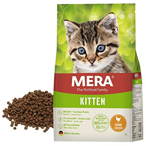 MERA Cats Kitten Huhn (10kg), Trockenfutter für heranwachsende Katzen, getreidefrei & nachhaltig, mit hohem Fleischanteil