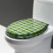 MANY Schwarz Harz Toilettensitz Universal U/V/O Wc Sitz Mit Absenkautomatik Toilettendeckel Marmormuster Klobrille, Leichte Reinigung, Grün Kariert(Green Plaid)