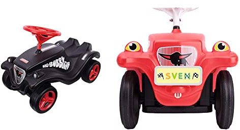 Big-Bobby-Car Classic Fulda - Kinderfahrzeug mit Aufklebern im Fulda Design, schwarz & Big - Bobby Car Mein Nummernschild - Namensschild für das Rutschfahrzeug, für Kinder ab 1 Jahr