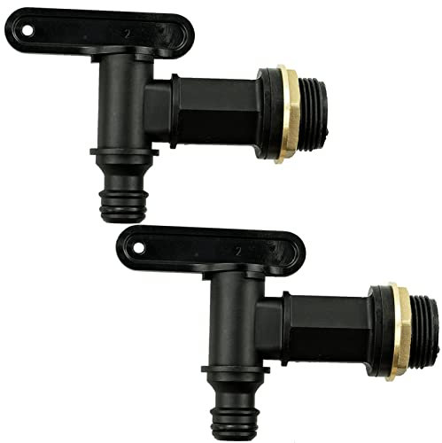 SZCXDKJ 2PCS Water Butt Tap Hosepipe Rain Barrel/ ¾ BSP Thread Replacement Tap Plastic Snap-Fit Connector Beer Home Brew