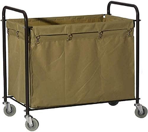 Kommerzieller Wäschewagen, Wäschesortierer, Wäschekorb, Wäschekorb-Sortierwagen aus Edelstahl, robuster Wäschebehälter auf geräuschlosen Rädern mit wasserdichter Tasche, 94 x 56 x 90 cm großer Wäschew