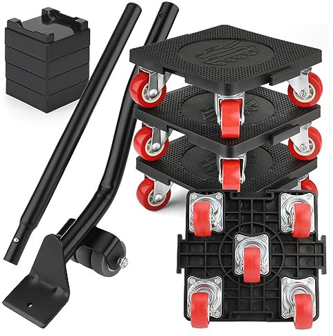 goldenwarm Möbelheber für schwere Möbel 4 Möbelroller mit 5 Stücke 360°Rotation Räder Large 800KG Belastung wie toleriert