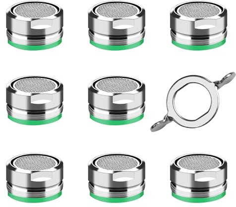 9 stück Strahlregler M24, Wasserhahn Sieb M24, Mischdüse Einsatz mit Edelstahlfilter und Verchromten Mischdüsenschlüssel, für Wasserhähne